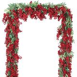 4Pcs 6.6Ft/Piece Imitation Silk Wisteria Garland Hanging Flower Vine For Home Outdoor Garden Ceremony Wedding Arch Floral Decor (Red)