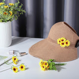 50 Pcs Mini Artificial Sunflower Heads With Iron Stems For Home Party Decoration Wedding Decor, Bride Holding Flowers Centerpieces Wreath Garden Diy Art Decor Crafts(1.57 Inch)