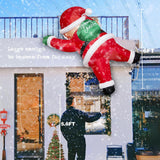 6Ft Christmas Inflatables Outdoor Decorations Joy Hanging Santa Claus Gift Bag, Bright Led Lights Blow Up Giant Christma