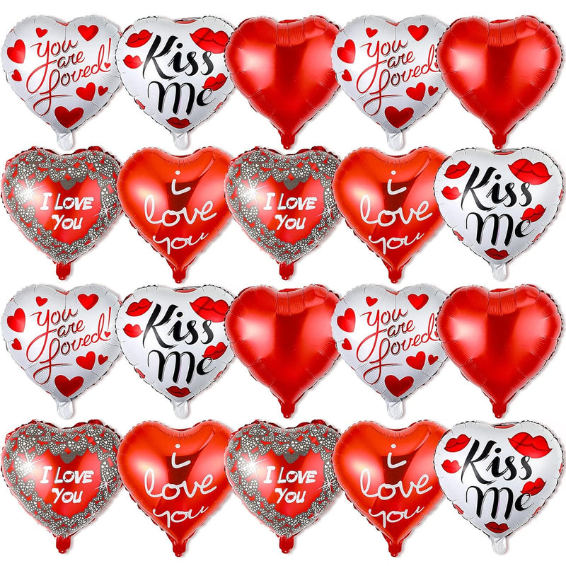 20 Pcs Valentines Day Party Decorations I Love You Balloons Red Heart