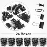 Operation Christmas 1560 Pcs Paper Clips And Binder Clips Assorted Sizes Large Medium Small Binder Clip, Paperclips For Operation Christmas Items Bulk Office Supplies(Black)