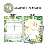 30 Woodland Baby Shower Games(5"X7") - Baby Alphabet - Jungle Animals Gender Reveal Party Games - Safari Theme Gender Neutral Party Favors And Supplies-Yxk-E08