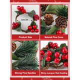 12Pcs Christmas Napkin Rings Xmas Napkin Holders Wooden Napkin Buckles Pine Needle Wreath Holly Berry Napkin Buckles Wooden Tableware Supplies For Banquet Party Table Decoration?Wreath?