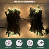 100 Count Clear Christmas String Lights 21FT Green Wire Plug In Indoor Outdoor Christmas Tree Lights UL Certified Warm White Decorative Lights for Wedding Holiday Valentine Decor
