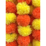 5Pc Marigold Garlands 4.5Ft Artificial Marigold Flower Strands Diwali Decoration Pooja Wedding Home & Indian Festival Décor Vibrant Floral Faux For Día De Muertos & Day Of Dead