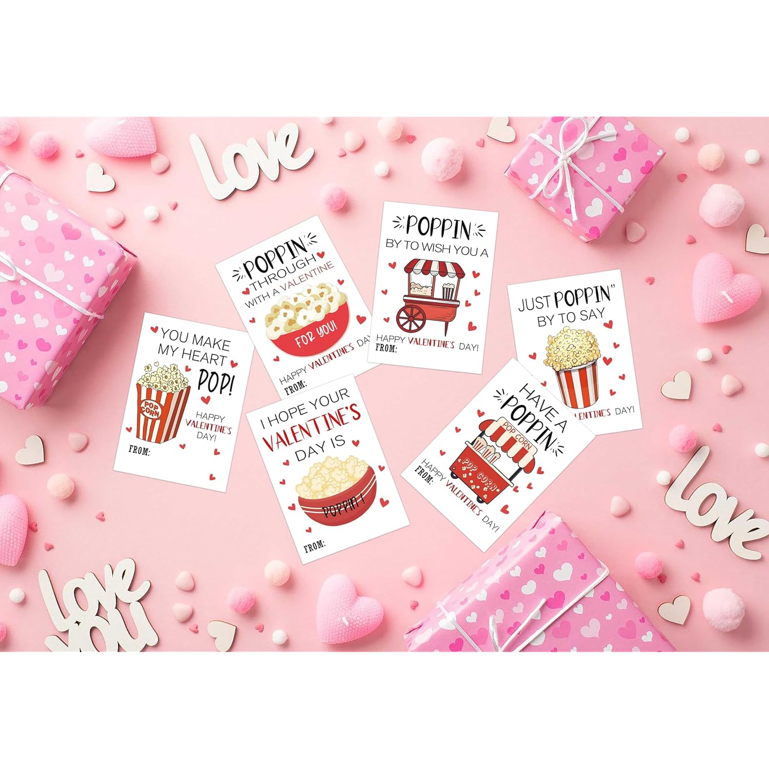 30 Pack Have A Poppin Valentines Day, Valentine'S Day Party Game, Sports Valentines Exchange Cards, Holiday Greeting Card, Exchange Gifts For Family And Friends, Valentine Party Favor, 3