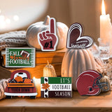 Fall Football Tiered Tray Decor, Farmhouse Tray Decorations Truck Heart Football Helmet Game Wooden Sign, Rustic Thanksgiving Autumn Football Season Decorations For Home Table Shelf Party 6Pcs