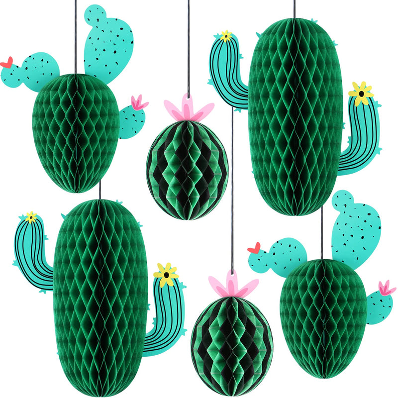 Cactus Centerpieces, 6 Pieces Cactus Honeycomb Table Decorations Mexic