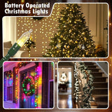 Battery Operated Christmas Lights, 18 Ft 50 Led Clear Mini String Lights, 8 Modes With Timer Waterproof Tree Lights For