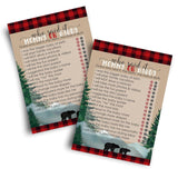 Mama Bear Baby Shower Games For Boys - 25 Guess Who Mommy Or Daddy Game Cards - Fun Guessing Activities With Prizes - Lumberjack Theme