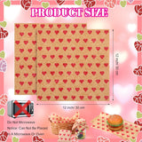100 Sheet Valentine'S Day Heart Wax Paper Sheets For Food Kraft Paper Gift Wrapping Diy Baking Package For Happy Valentine'S Day Wedding Picnic Hamburgers Sandwiches Desserts