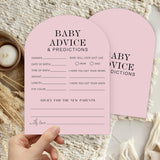 Baby Predictions And Advice Cards - 30Pcs Gender Reveal Games For Guests, 5 X 7 In Baby Shower Activities For Guests, Gender Neutral Decor Table Decorations For New Parents-Pink