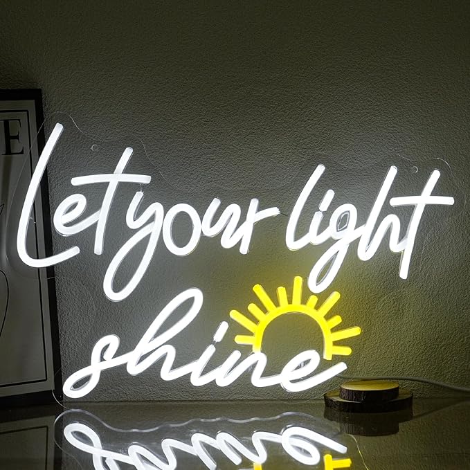 Let Your Light Shine Neon Sign Christian LED Wall Light Prayer Room Church Easter Decor