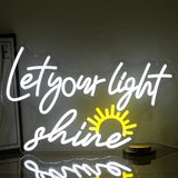 Let Your Light Shine Neon Sign Christian LED Wall Light Prayer Room Church Easter Decor