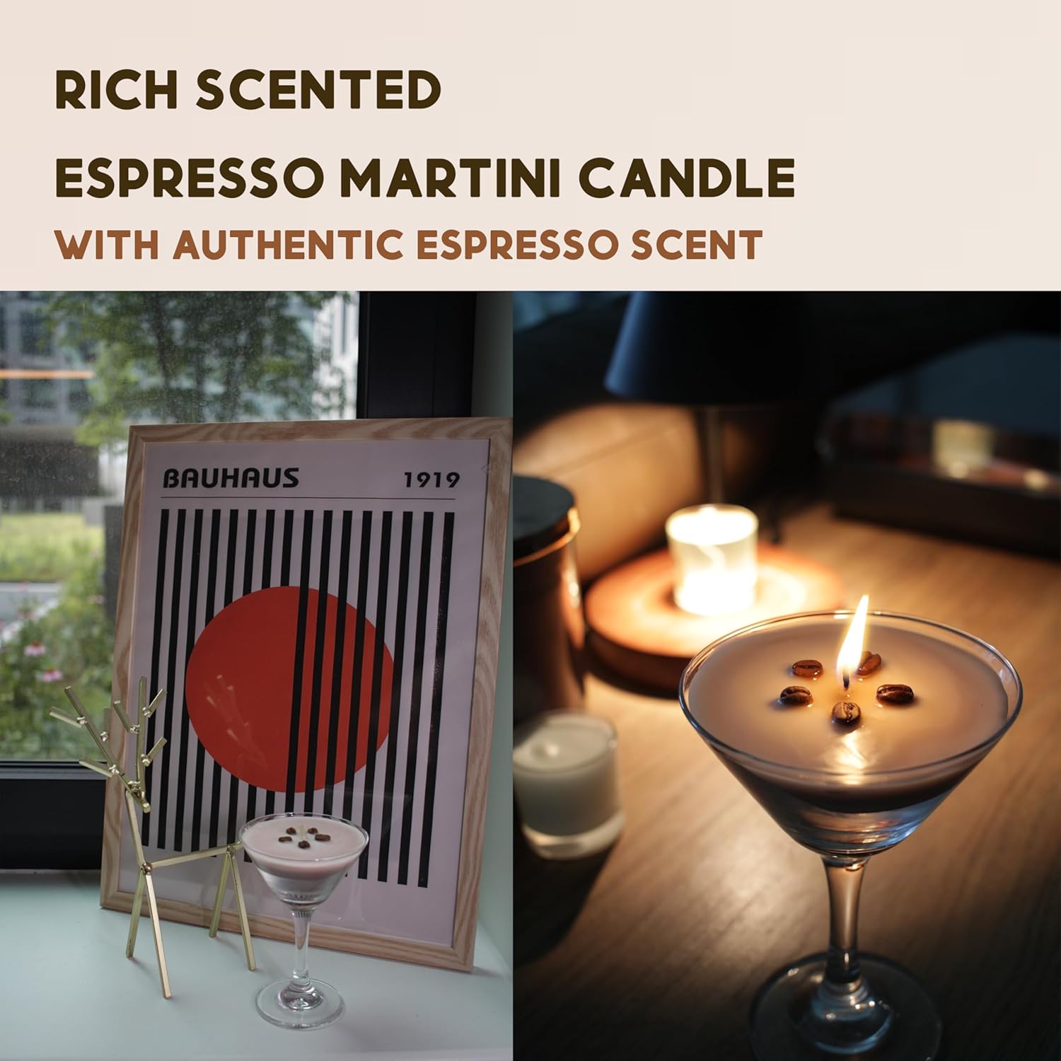 Espresso Martini Candle | Scented Gel Wax Coffee Flavor Candles | Cocktail Candles With Glass | Coffee Martini Romatinc Aroma Candle