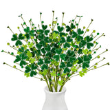 St Patrick'S Day Decorations, 8Pcs 24" Artificial St Patrick'S Day Picks Green Clover Floral Berry Stems For St.Patrick’S Day Table Home Office Decor