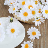 120Pcs Silk Daisy Faux Flowers, Artificial Daisy Heads, Faux Daisies For Wedding, Party Decorations, Diy Crafts (White)