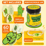 Positive Pickle Affirmation Cards For Teens - Funny Emotional Support Pickle Gifts For Women Friend Sister, Cute Birthday Gifts For Teen Girls Trendy Stuff, Daily Affirmations Jar Desk Decor