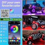 RGB LED Rock Lights Underglow Kit APP Control Music Sync Wheel Well Neon Lights for Trucks SUV ATV