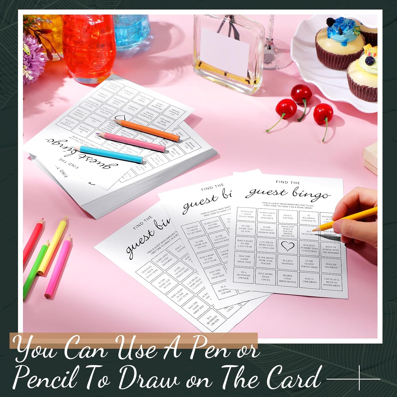 50 Pcs Bridal Shower Games Find The Guest Bingo Cards Baby Shower Games For 50 Gueset Bridal Party Favors For Bachelorette Engagement Party Wedding Decorations
