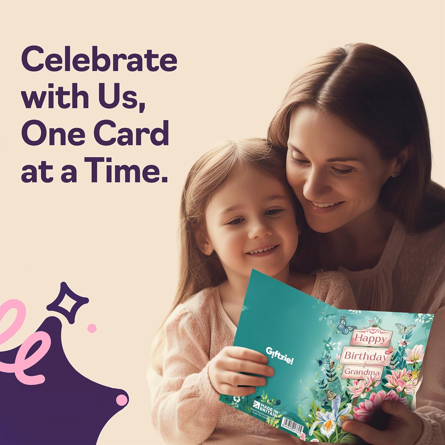 Grandma Birthday Card - Nature Floral Garden - Beautiful Happy Birthday Card For Grandma From Granddaughter Grandson, A5 Female Floral Bday Greeting Cards