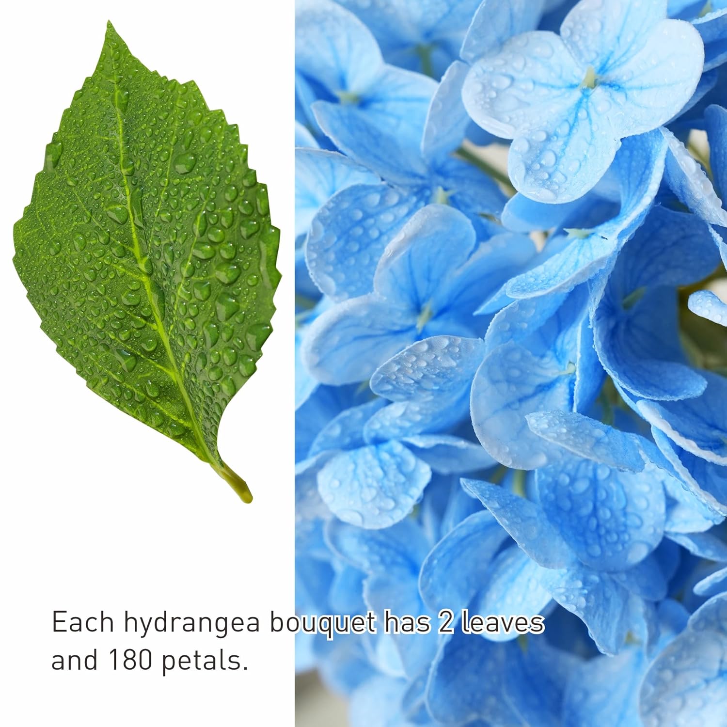 4Pcs 20 Inch Real Touch Hydrangea Artificial Flowers Faux Hydrangeas Realistic Fake Flowers With Stems For Vase Indoor Family Living Room Wedding Party Office Table Decoration (4, Light-Blue)