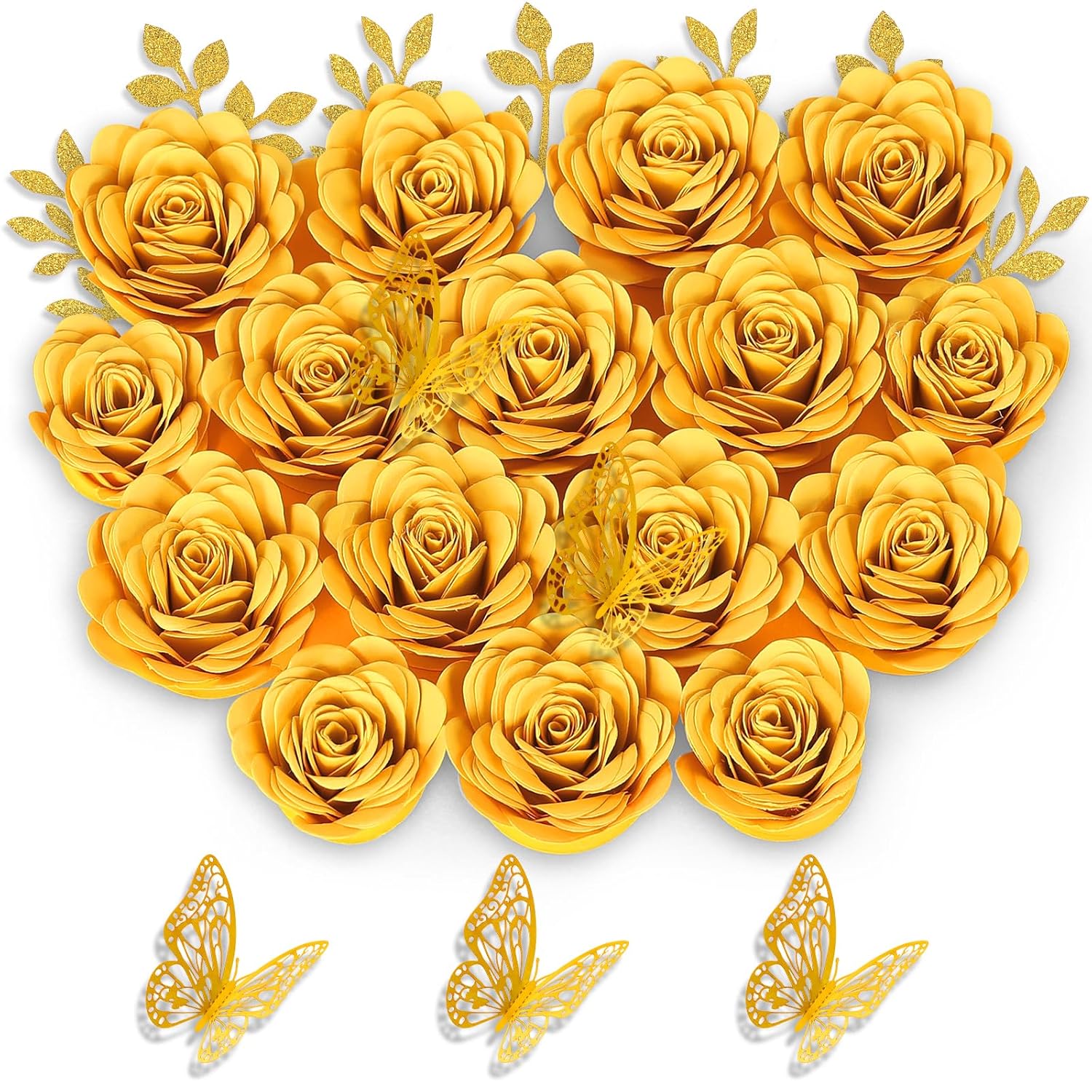 Paper Flowers For Graduation Cap Decoration Kit, Small Roses Flores For Crafts, 3D Flores For Shadow Box Projects
