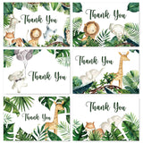 Woodland Thank You Cards With Envelopes Stickers Safari Jungle 30 Pack Watercolor Forest Animals Greenery Greeting Note Cards For Kids Girls Boy Children Birthday Baby Shower Party Supplies