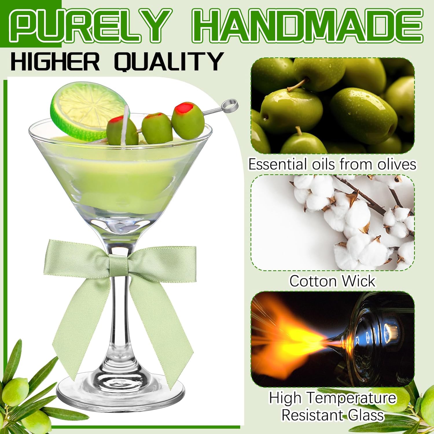 Dirty Martini Cocktail Candle Gifts For Women Men Funny Scented Candle With Bow, Unique Cocktail Candles Gift For A Tini Bit Older Martini Party Bachelorette Birthday Bridal Shower