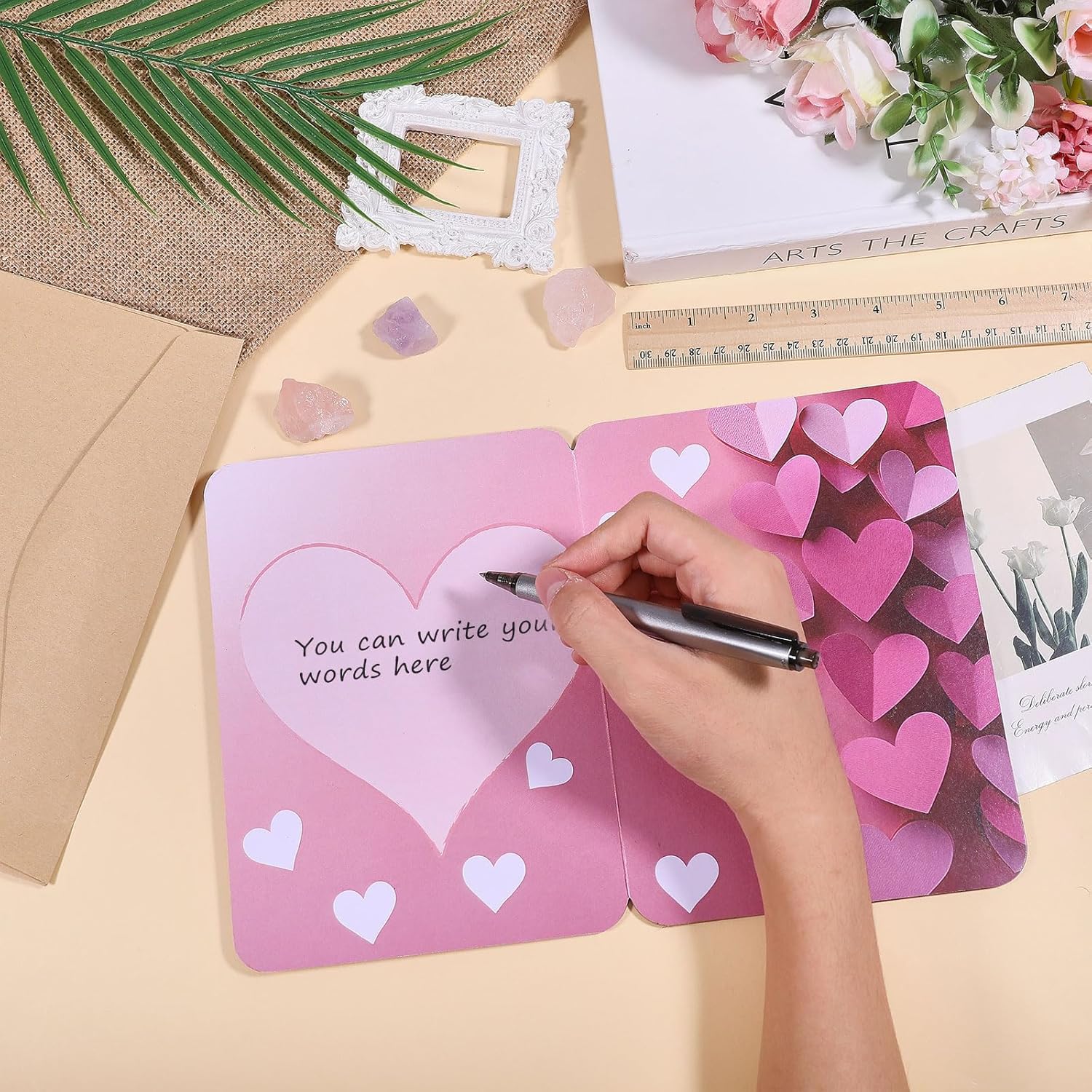 Large Wooden Anniversary Greeting Card With Envelope, Love Heart Wooden Greeting Cards For Valentine'S Day, Weddings, Birthday