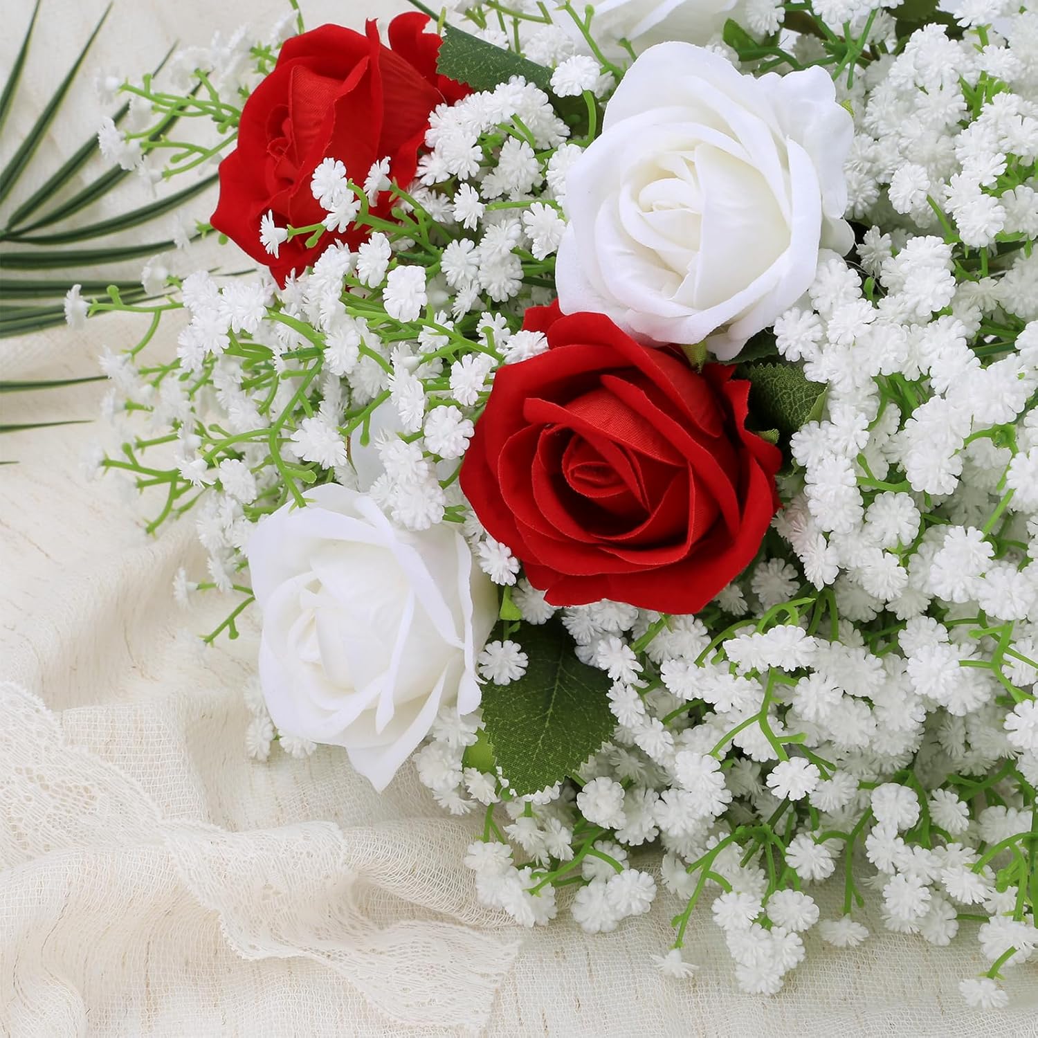 Babys Breath Artificial Flowers, Real Touch Babys Breath Flowers Artificial Bulk For Wedding Decor, White Fake Flowers For Party Home Garden Decor (6, White)