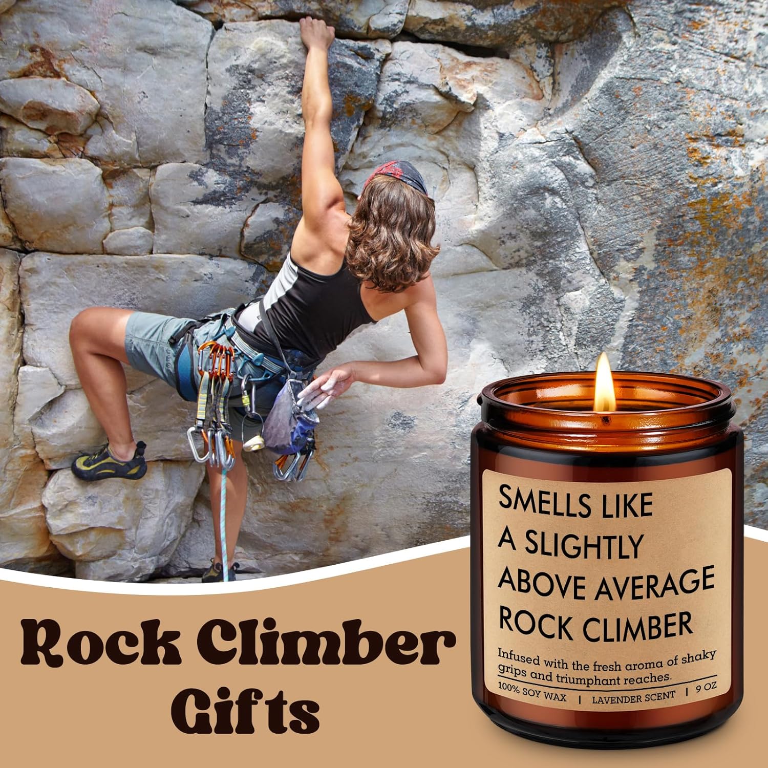 Candle, Rock Climbing Gifts For Climbers Men Women, Cool Rock Climber Gifts, Climbing Partner Presents, Funny Bouldering Valentines Day Birthday Ideas For Boulderer Friend Boyfriend Him