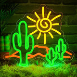 Desert Sunset Neon Sign Dimmable Cactus LED Wall Light for Bedroom Bar Man Cave Decor