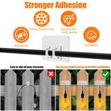 Christmas Light Clips For Outside, 100Pcs Outdoor String Light Hooks, Heavy Duty Uv-Resistant Sticky Cable Clips With Waterproof Adhesive Strips For Hanging Christmas Lights Holiday Decor