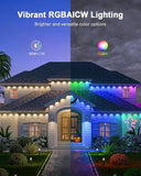 105FT Permanent Outdoor LED Lights RGBAICW 80 LED Eave Lights IP67 Waterproof Smart Accent Lighting
