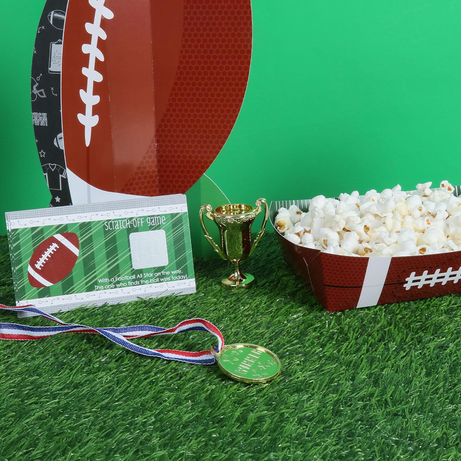 Big Dot of Happiness End Zone - Football - Baby Shower or Birthday Party Game Scratch Off Cards - 22 Count