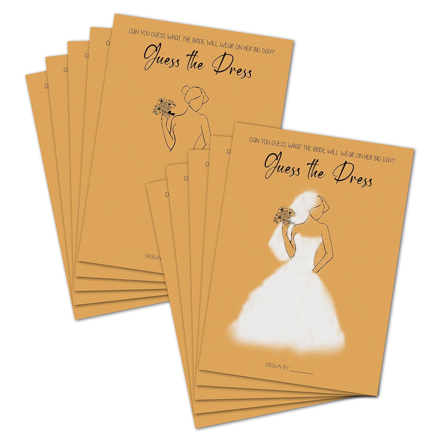 Bridal Shower Game - Find The Dress Cards Games - Unique Wedding Shower Games Ideas - Fun Wedding Party Favor Decor - Engagement/Bachelorette Party Supplies & Activities - 30 Game Cards(D03)