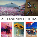 42Pcs Acrylic Paint Set Of 24 Colors 2Fl Oz 60Ml Bottles With 12 Brushes And 6 Paint Knives,Non Toxic 24 Colors Acrylic Paint No Fading Rich Pigment For Kids Adults Artists Canvas Crafts Wood