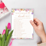 Wildflowers Wedding Games, 25 Guest Party Pack, 5X7 Inches, Adults, Female, Manual Operation