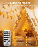 66FT Plug In Fairy Lights 200 LED Warm White String Lights with Remote Timer Dimmable 8 Modes for Bedroom Party Decor
