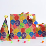Kraft Wrapping Paper Roll Colorful Balloons Design Perfect For Birthday Holiday Wrap 17 Inch X 33 Feet