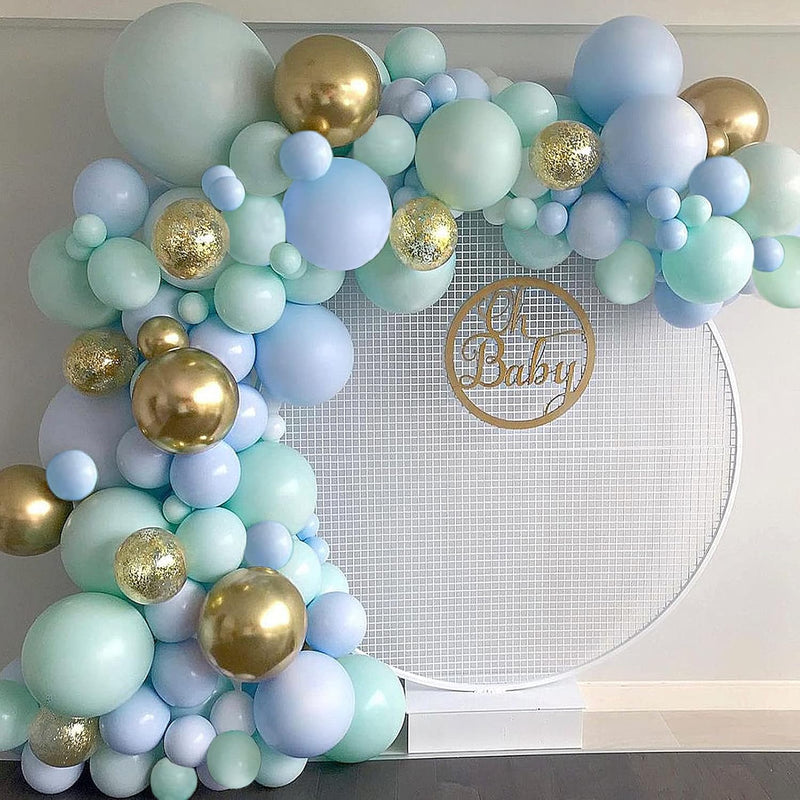 Blue And Green Gold Balloon Garland Arch Kit-126Pcs Mint Green Balloon