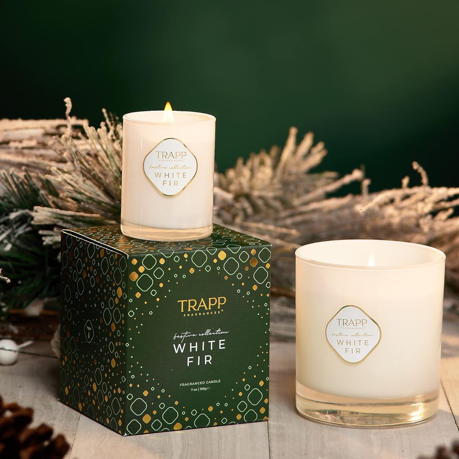 No. 56 - White Fir - 7 Oz. Signature Candle - Aromatic Home Fragrance With Seasonal Scent Of Fraser Fir, Balsam Wood, & Cool Ozonic Notes Notes - Petrolatum Wax