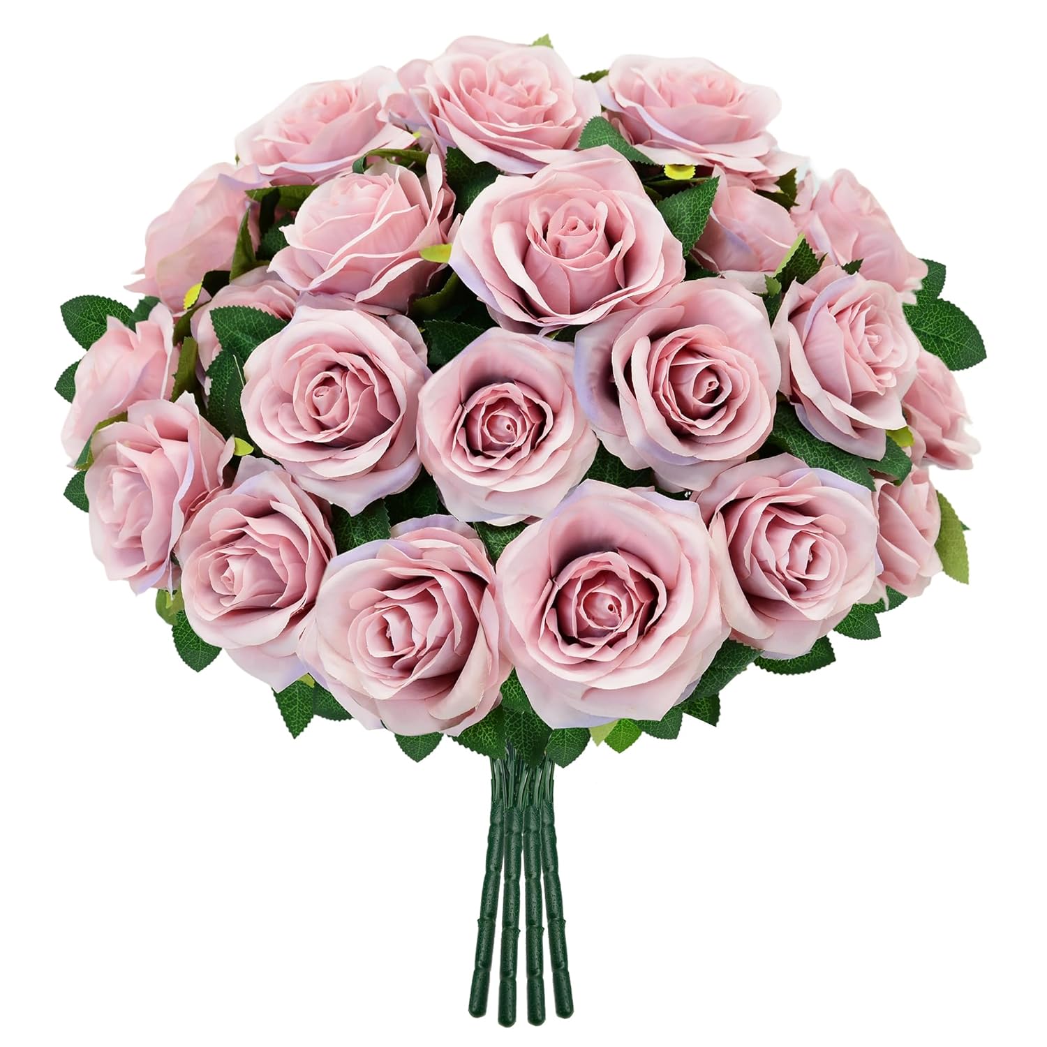 4 Pack Rose Artificial Flowers, Huge Silk Flowers Bouquet With 40Pcs Big Rose Flower Head, Artificial Roses For Wedding Centerpieces Bridal Bouquet Mother'S Day Valentine'S Day Home Decor, Lavender