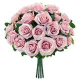4 Pack Rose Artificial Flowers, Huge Silk Flowers Bouquet With 40Pcs Big Rose Flower Head, Artificial Roses For Wedding Centerpieces Bridal Bouquet Mother'S Day Valentine'S Day Home Decor, Lavender