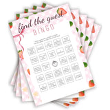 30Pcs Strawberry Baby Shower Games, Pink Gingham Berry Find The Guest Bingo Game, Gender Reveal Game, Berry Sweet Baby Shower Decorations