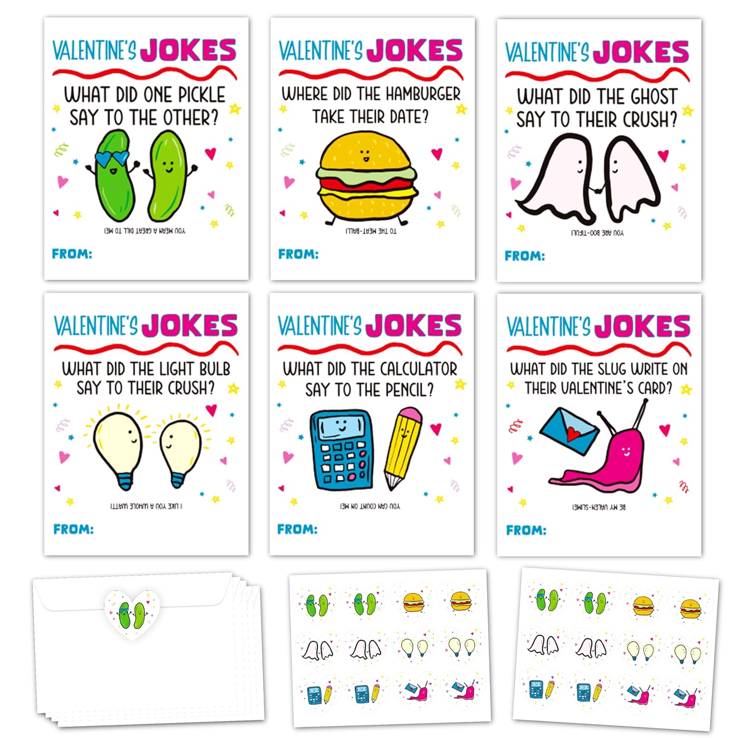Jokes Valentines Day Cards Gifts For Kids School, 24 Pack Funny ...