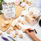 Bridal Shower Games Include 50 Wooden Block 1 Date Night Jar 1 Wooden Game Sign 2 Pens For Wedding Reception Games Gifts Date Idea Newlyweds Bridal Shower Party Favors(Wildflower)