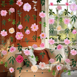 6 Pcs Artificial Flower Garland Hanging Decorations,5.9Ft Hanging Flowers For Backdrop Floral Garland With Hooks Fake Wildflower Garlands For Home Garden Spring Summer Wedding Party Arch Wall