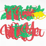 Red Green Glitter It'S The Most Wonderful Time Of The Year Banner With Holly Berry Xmas Tree Bells Christmas Holiday Party Banner Merry Christmas Holly Jolly Winter Party Mantle Decorations